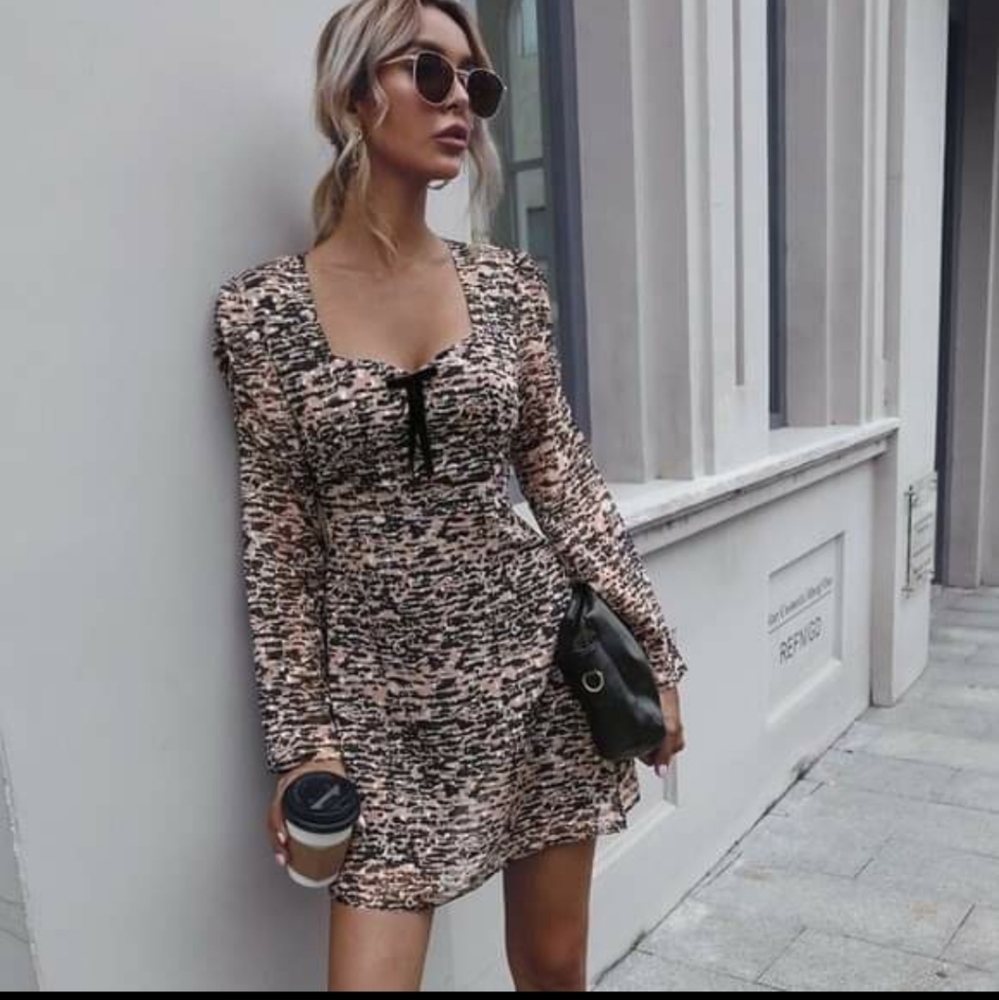 Brand New w tags Zara Animal Print Dress Size M